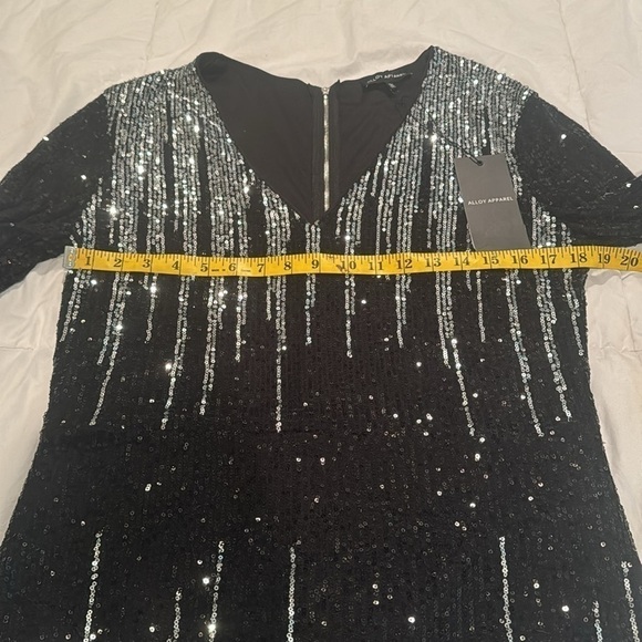 Alloy Apparel 🔥black dress with black and silver sequins NWT - Picture 6 of 9